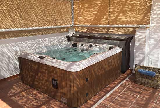 Hot tub installed on balcony